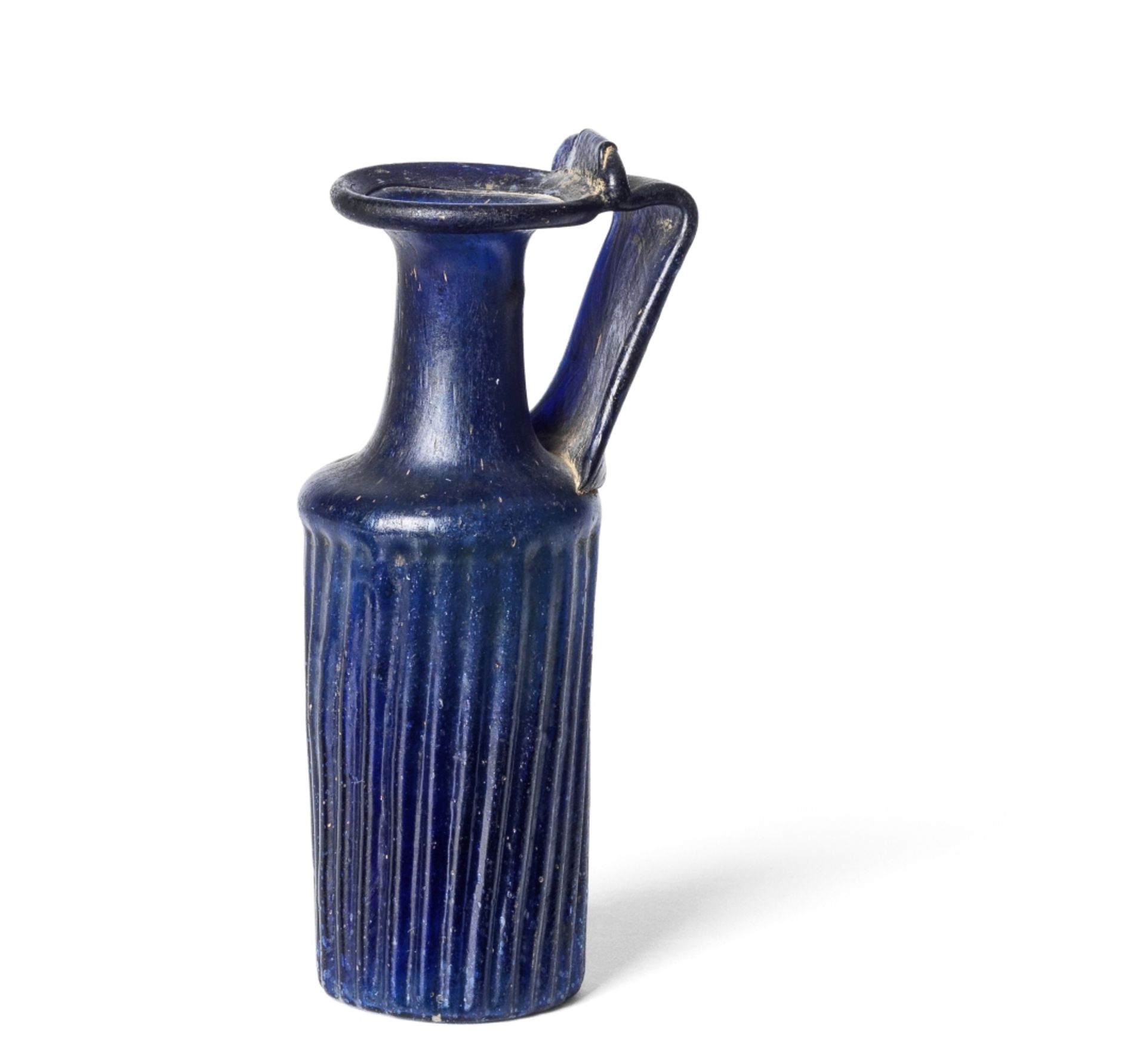 A Roman cobalt blue glass juglet