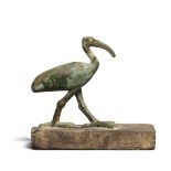 An Egyptian bronze figure of an Ibis