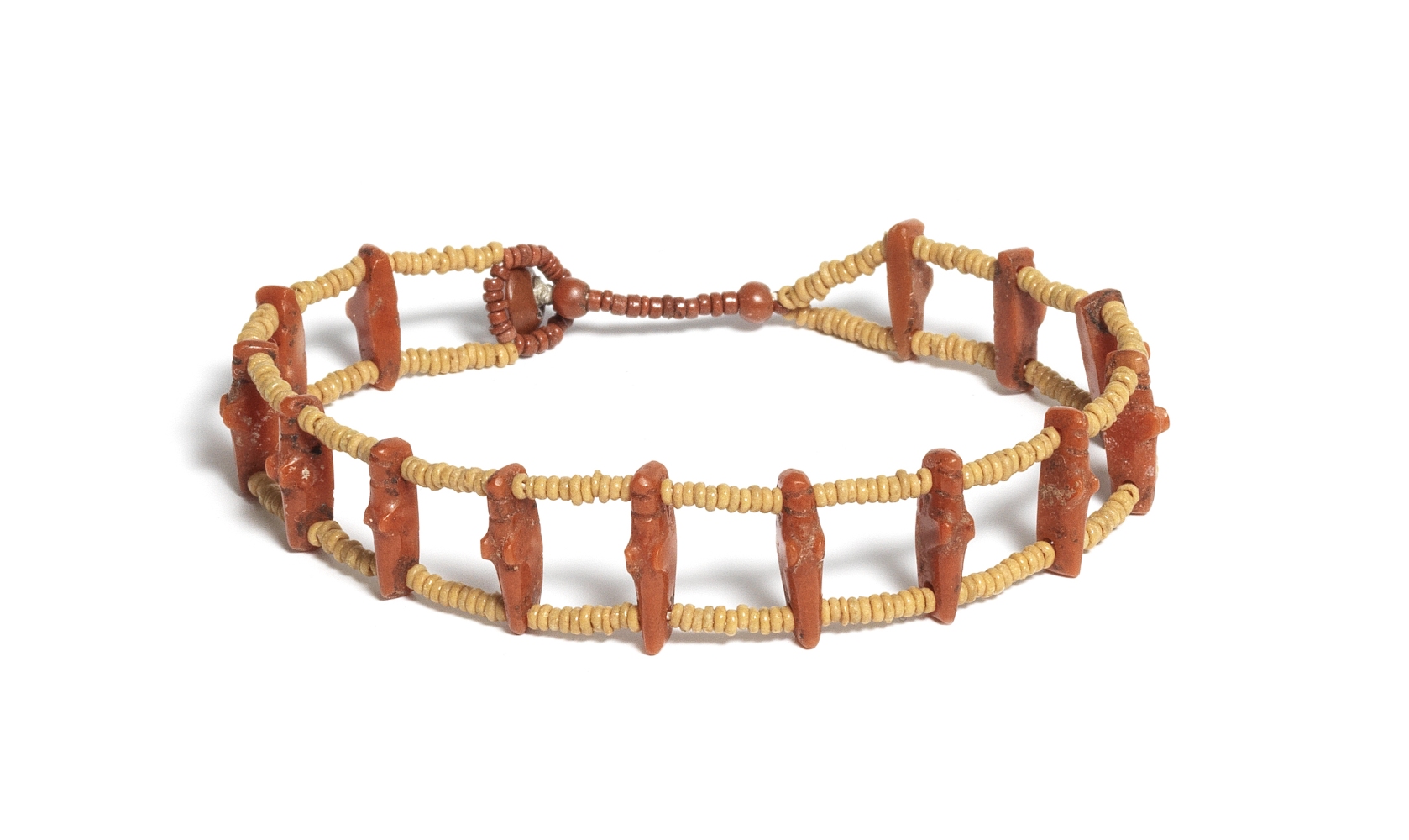 An Egyptian jasper grasshopper amulet bracelet