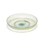 A Roman pale green glass footed dish