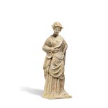 A Greek terracotta draped female figure