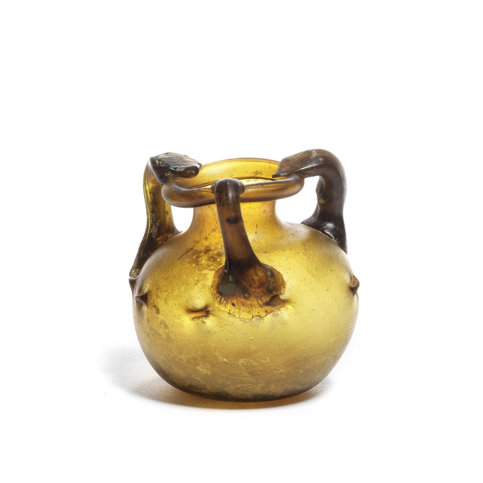 A Roman amber glass jar