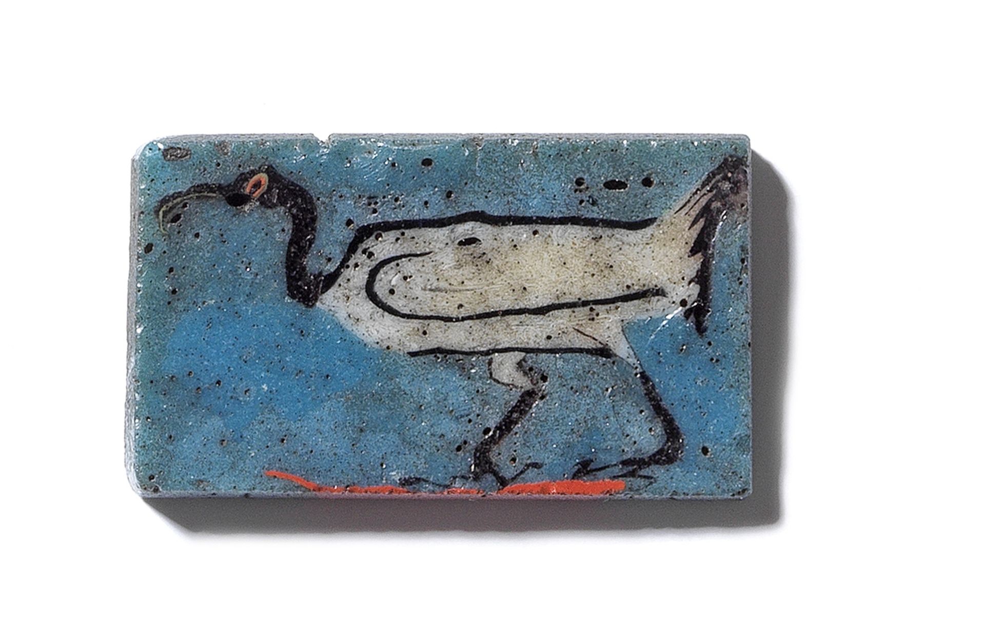 An Egyptian mosaic glass ibis inlay