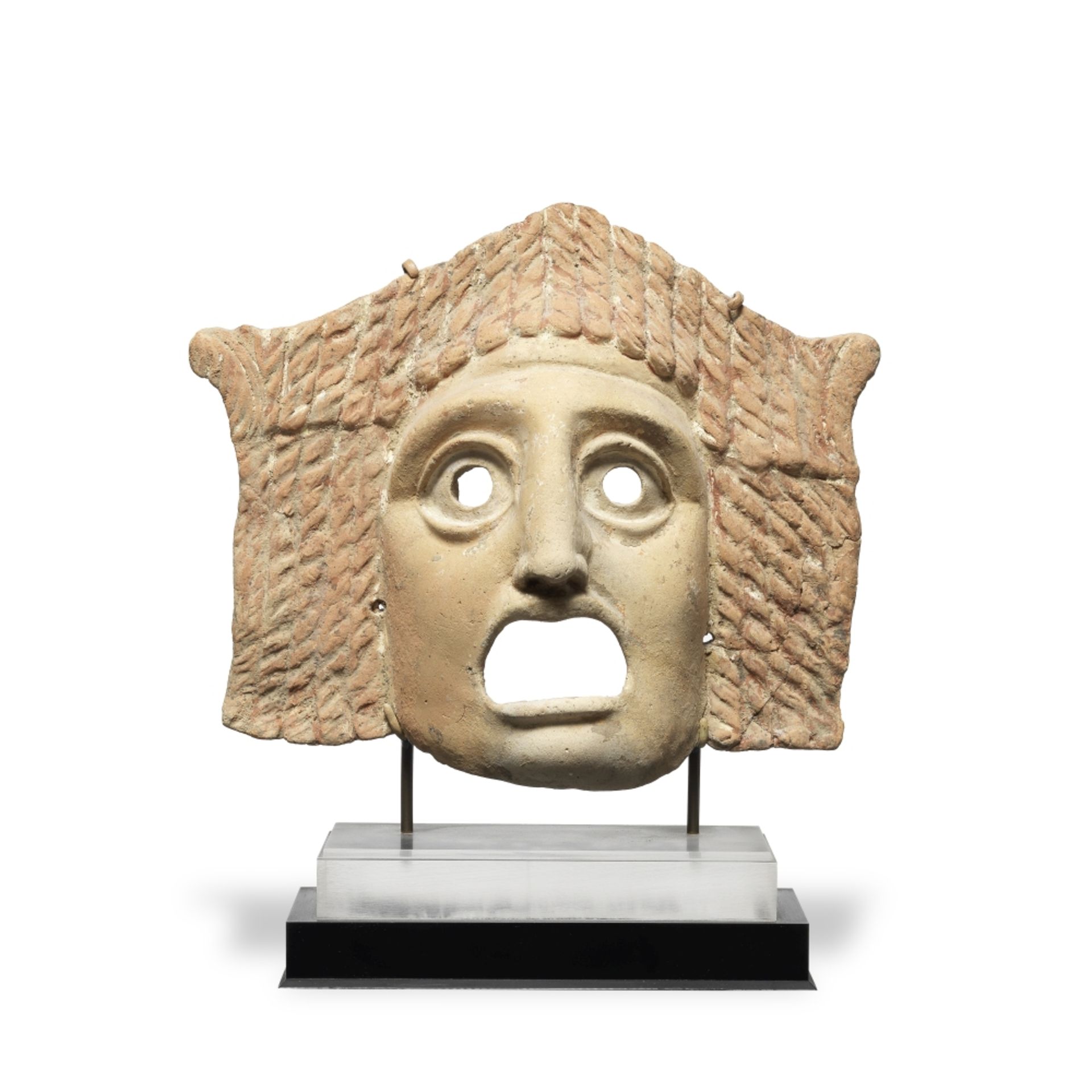 A Graeco-Roman terracotta tragic actor's mask