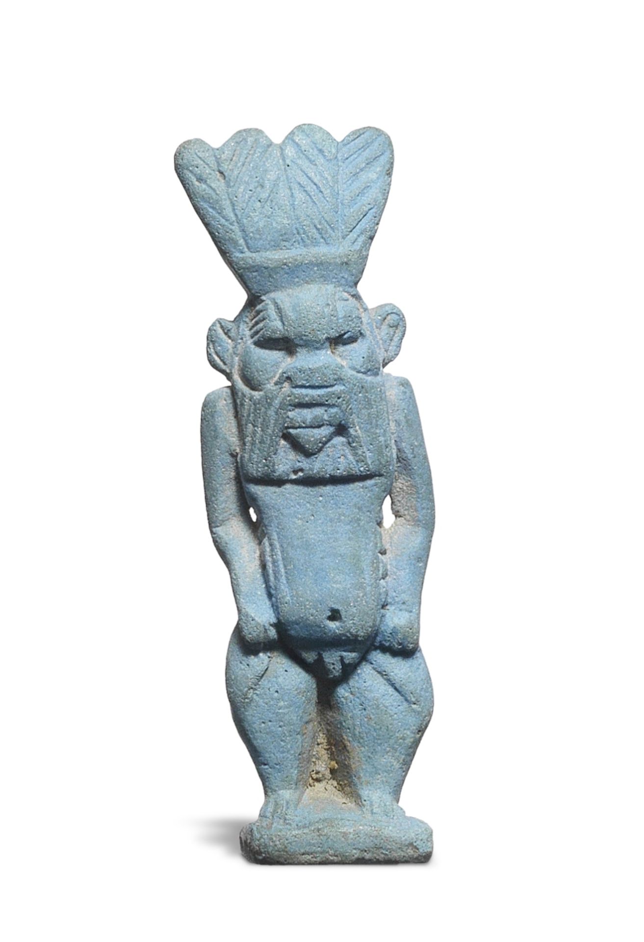An Egyptian blue amulet of Bes