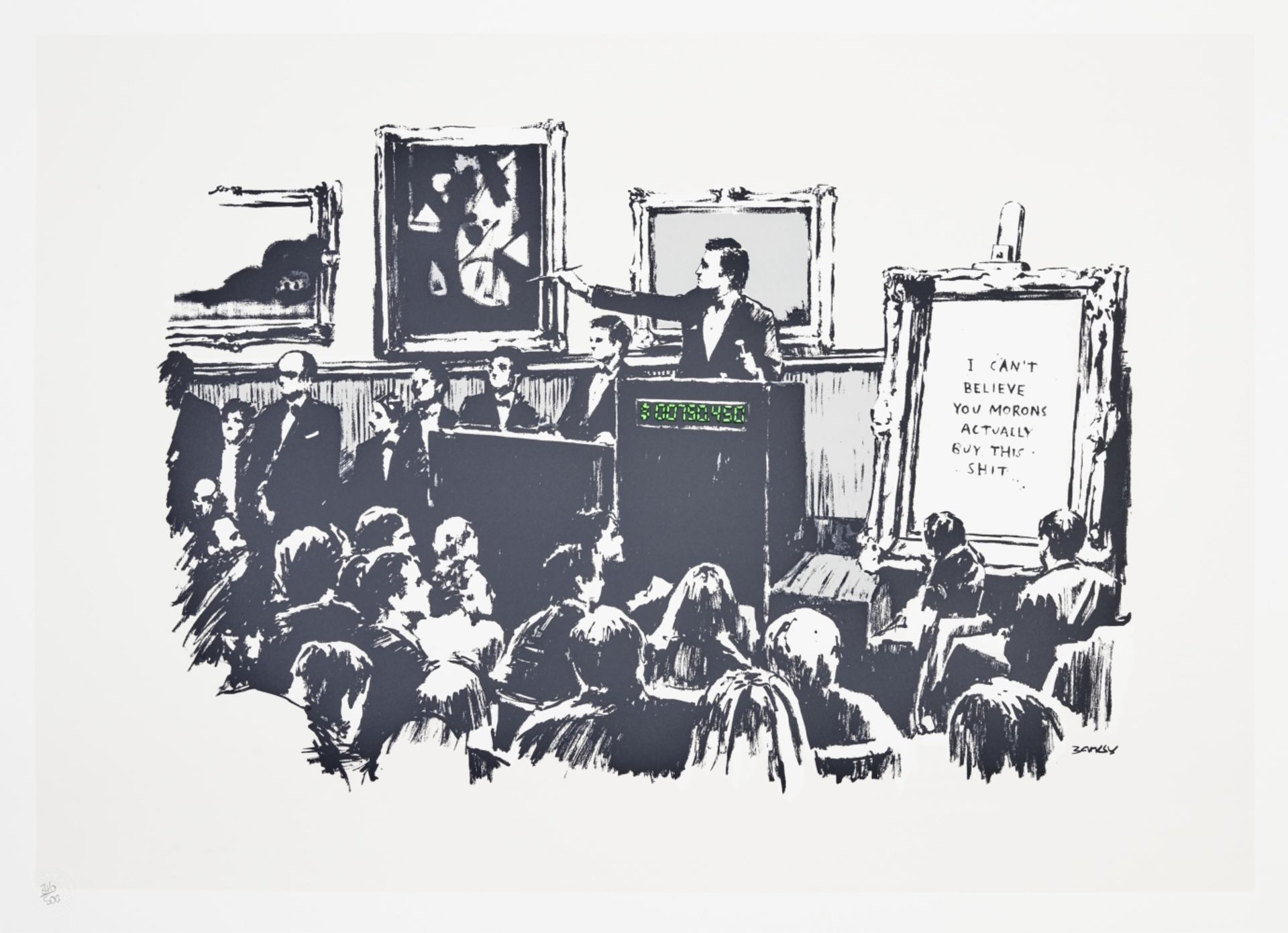 Banksy (British, born 1974) Morons Screenprint in colours, 2006, on Arches 88, numbered 346/500 i...