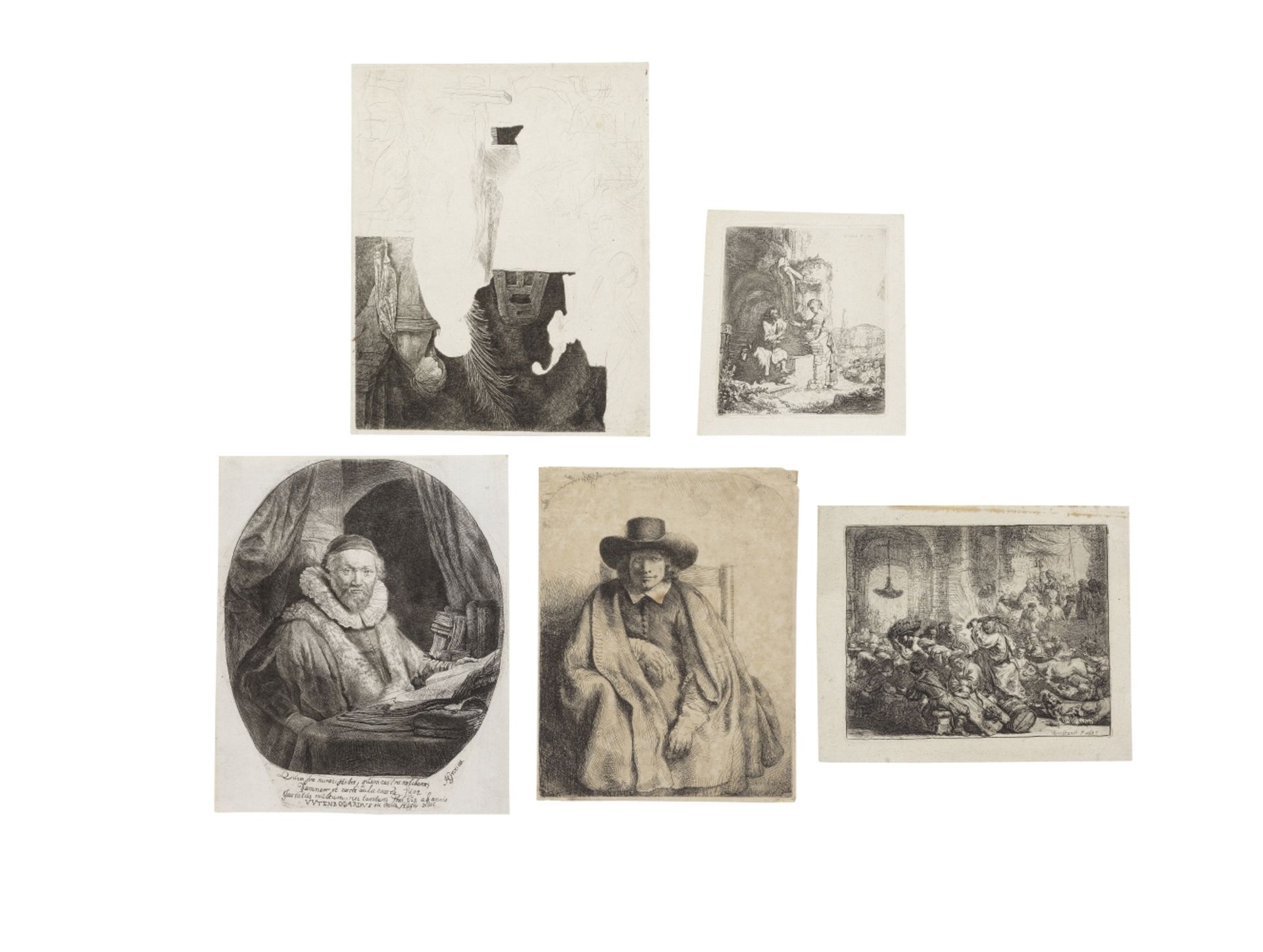 Rembrandt Harmensz. van Rijn (Dutch, 1606-1669) A Collection of five Etchings Five etchings, 1634...