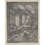 Albrecht D&#252;rer (German, 1471-1528) Saint Jerome in his Study Engraving, 1514, on laid, with ...