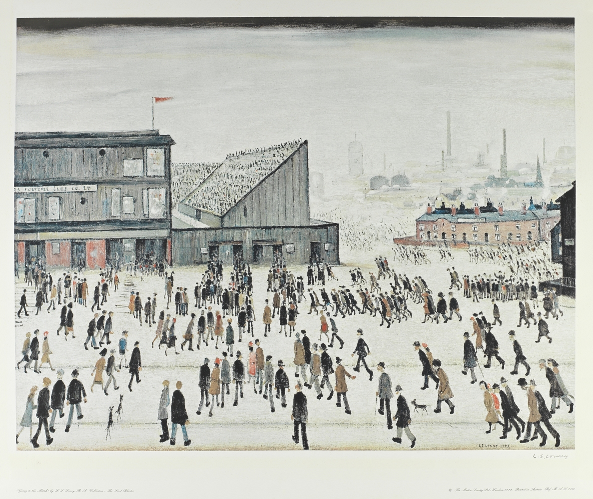 Laurence Stephen Lowry R.A. (British, 1887-1976) Going to the Match Offset lithograph printed in ...