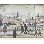 Laurence Stephen Lowry R.A. (British, 1887-1976) View of a Town Offset lithograph printed in colo...