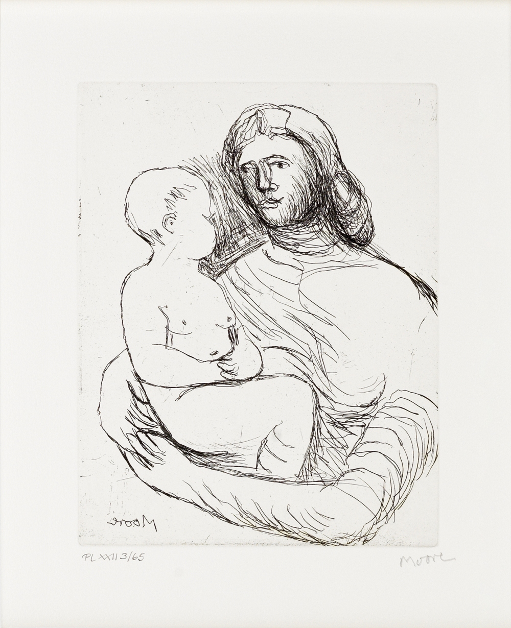 Henry Moore O.M., C.H. (British, 1898-1986) Mother and Child XXII, from 'Mother and Child' Etchin...