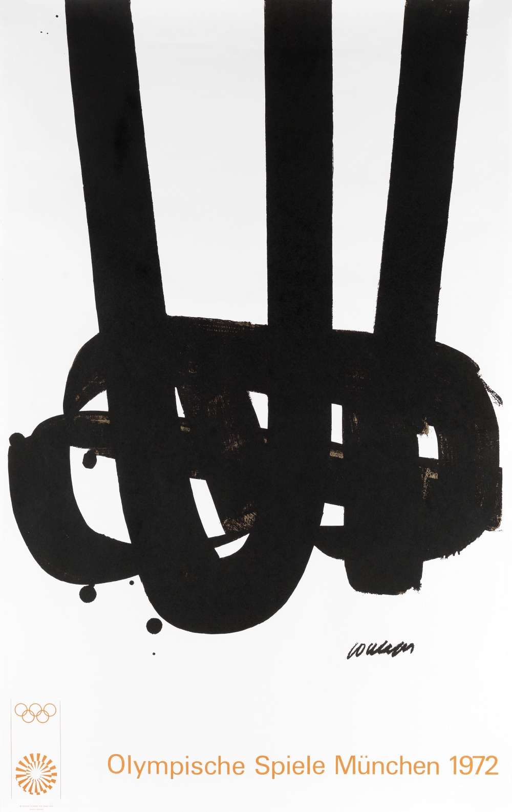 Pierre Soulages (French, born 1919) Olympische Spiele M&#252;nchen 1972 Lithographic poster print...