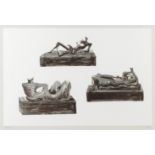 Henry Moore O.M., C.H. (British, 1898-1986) Three Reclining Figures on Pedestals Lithograph print...