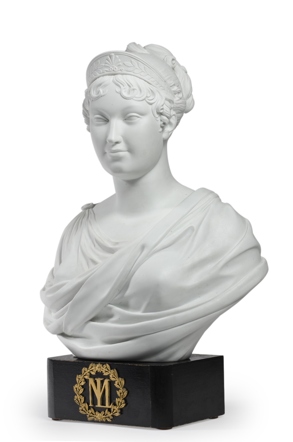 A very rare S&#232;vres biscuit porcelain bust of Empress Marie Louise, the second wife of Napole... - Image 3 of 5