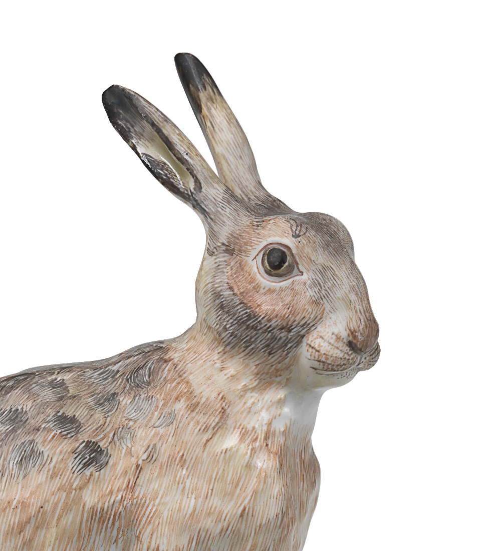 A pair of Meissen models of hares, circa 1750 - Image 2 of 3