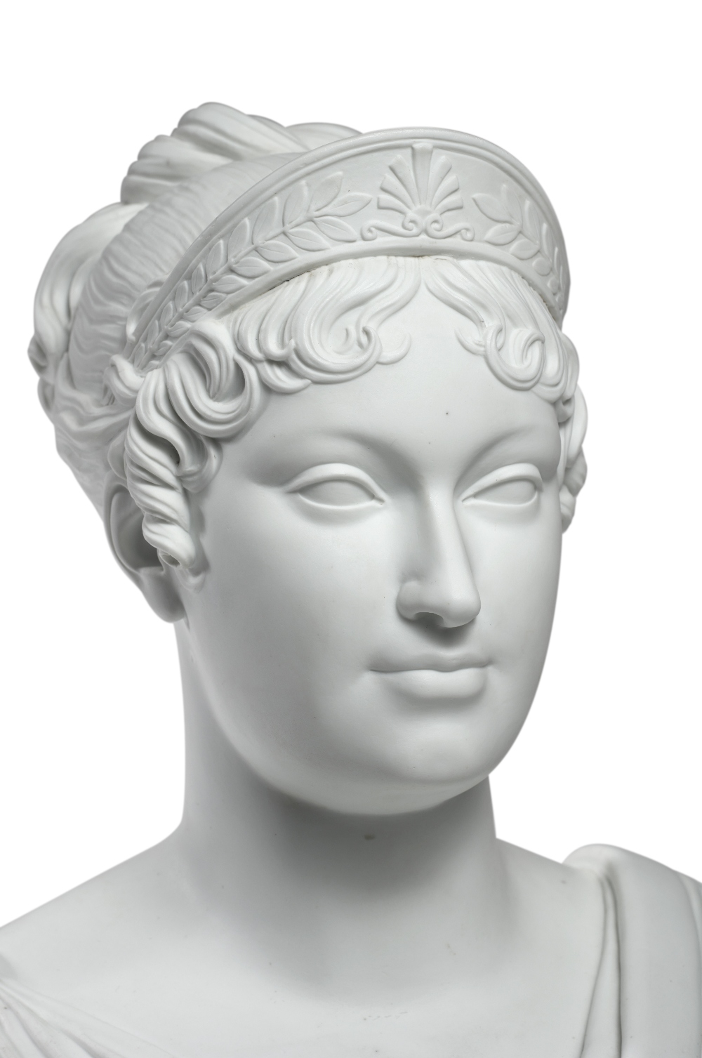 A very rare S&#232;vres biscuit porcelain bust of Empress Marie Louise, the second wife of Napole... - Image 4 of 5