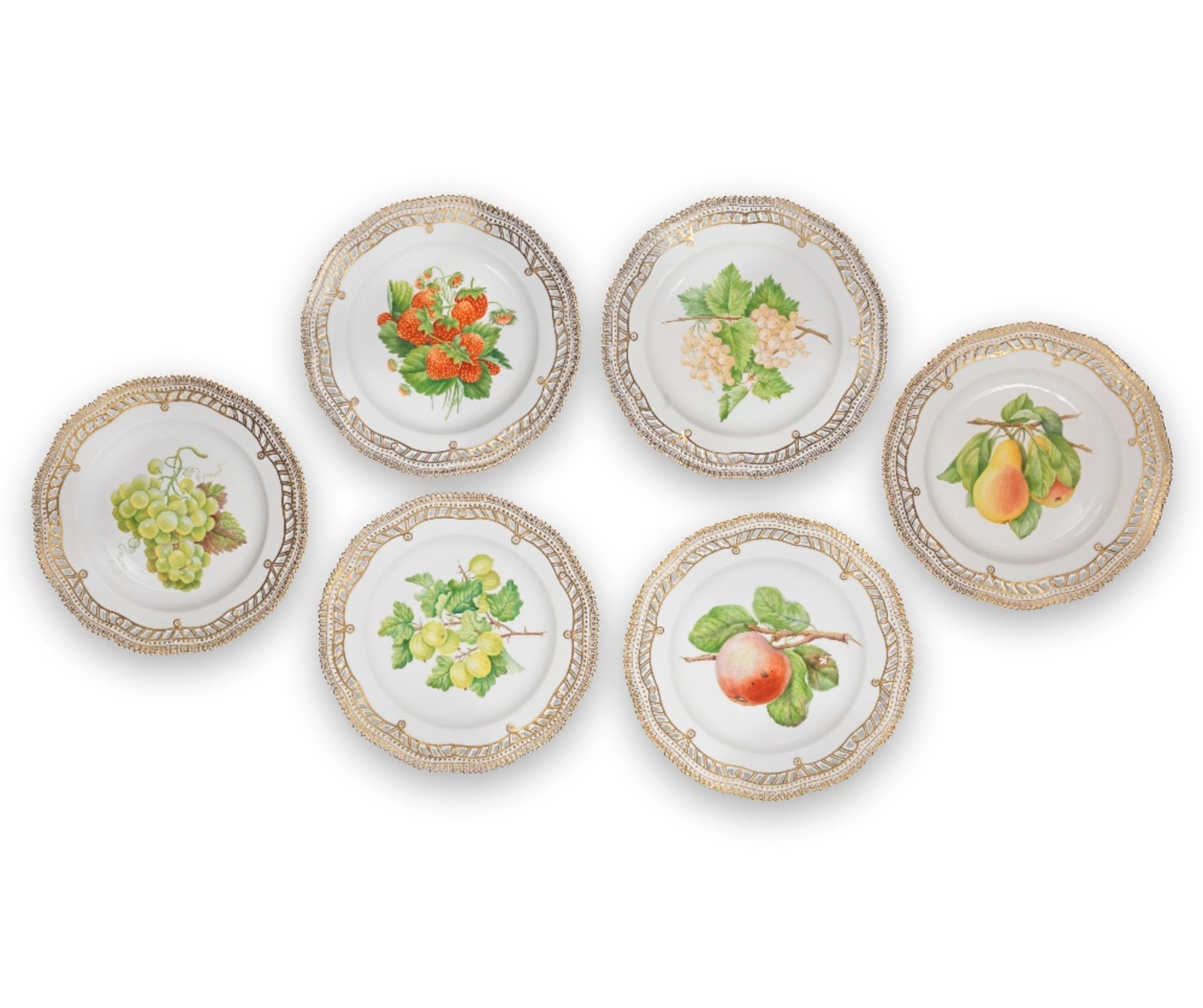 A set of sixteen Royal Copenhagen fruit plates, dated 1969-84 - Image 2 of 2