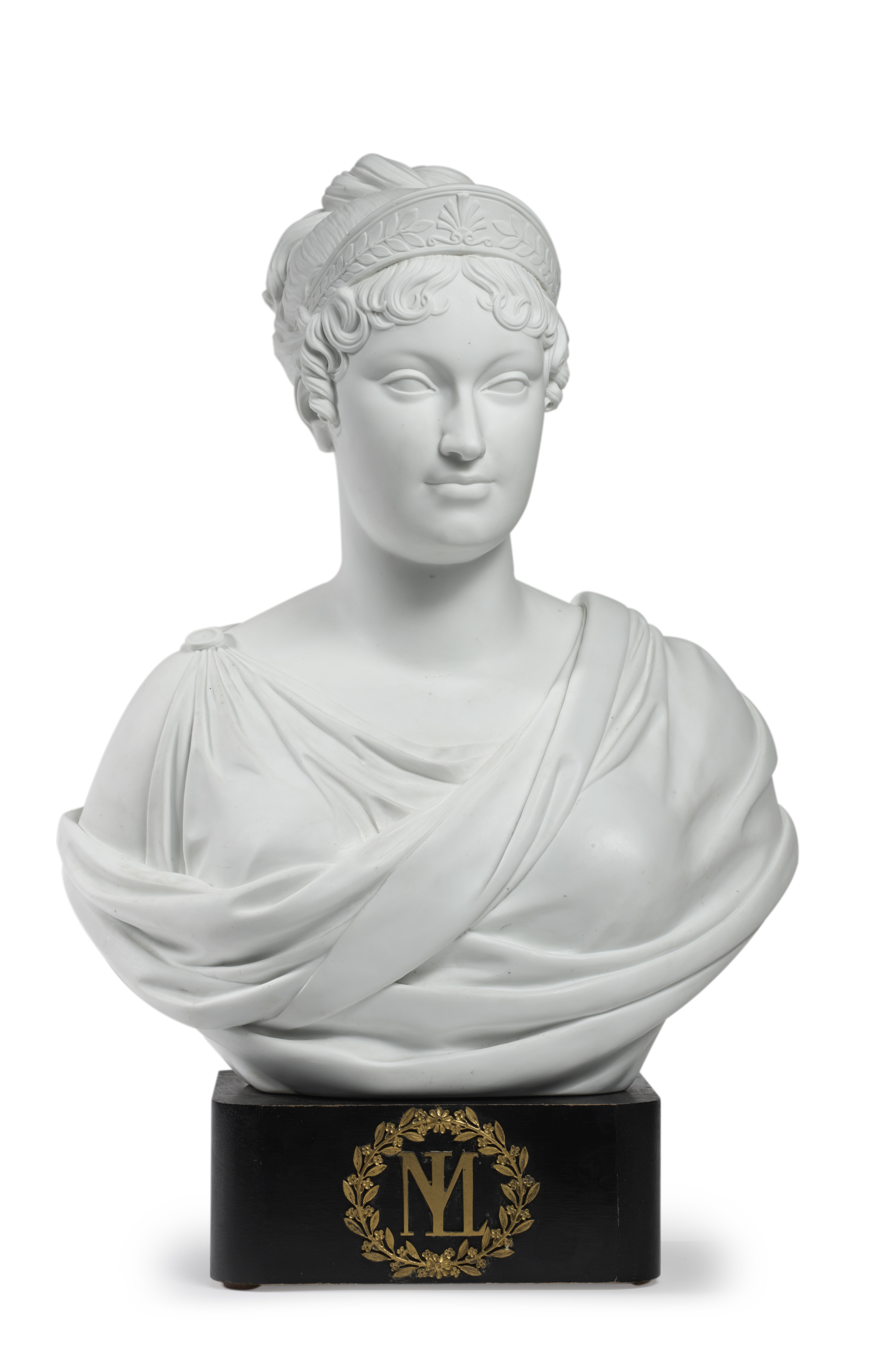 A very rare S&#232;vres biscuit porcelain bust of Empress Marie Louise, the second wife of Napole...