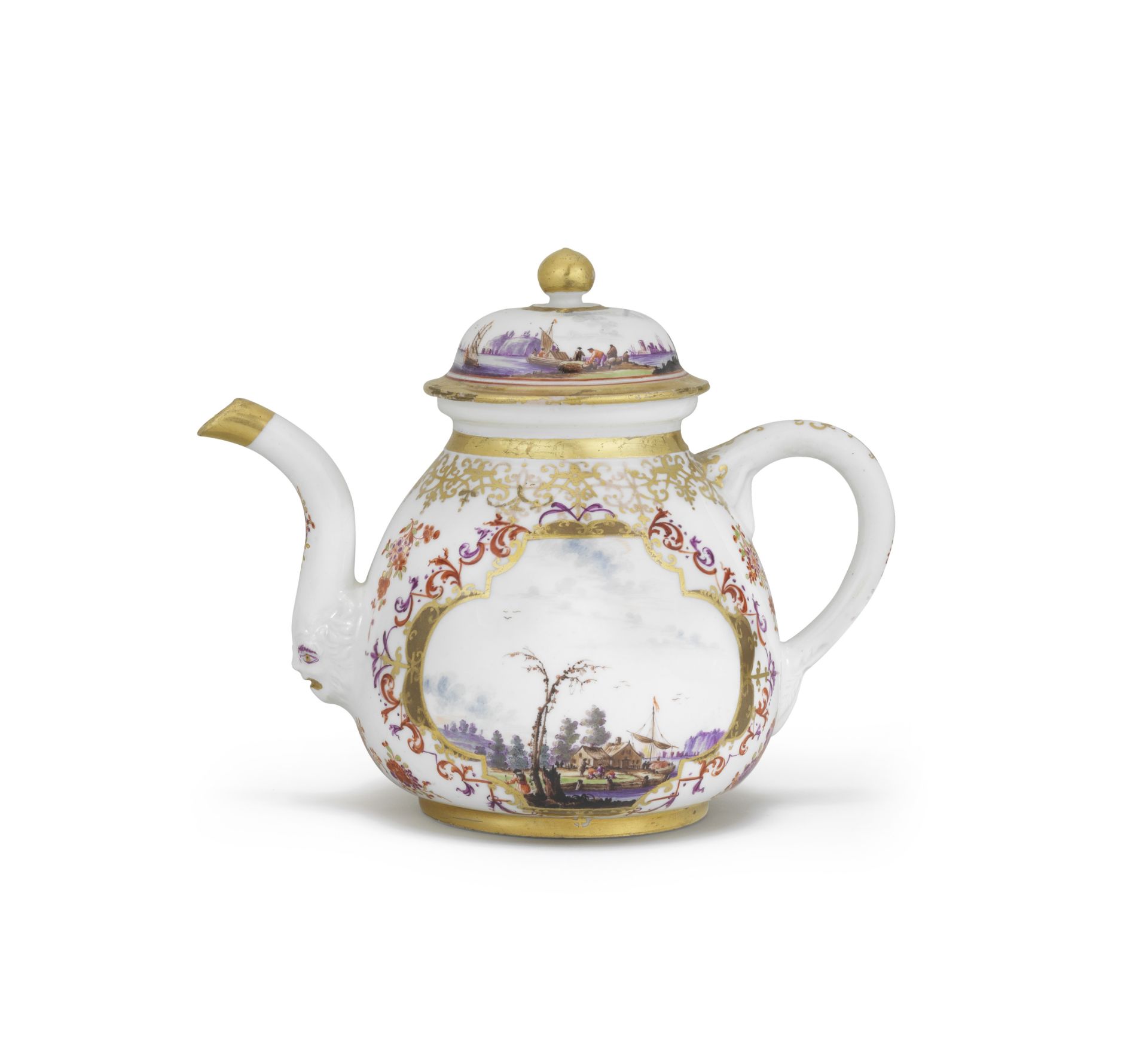 A Meissen teapot and cover, circa 1730