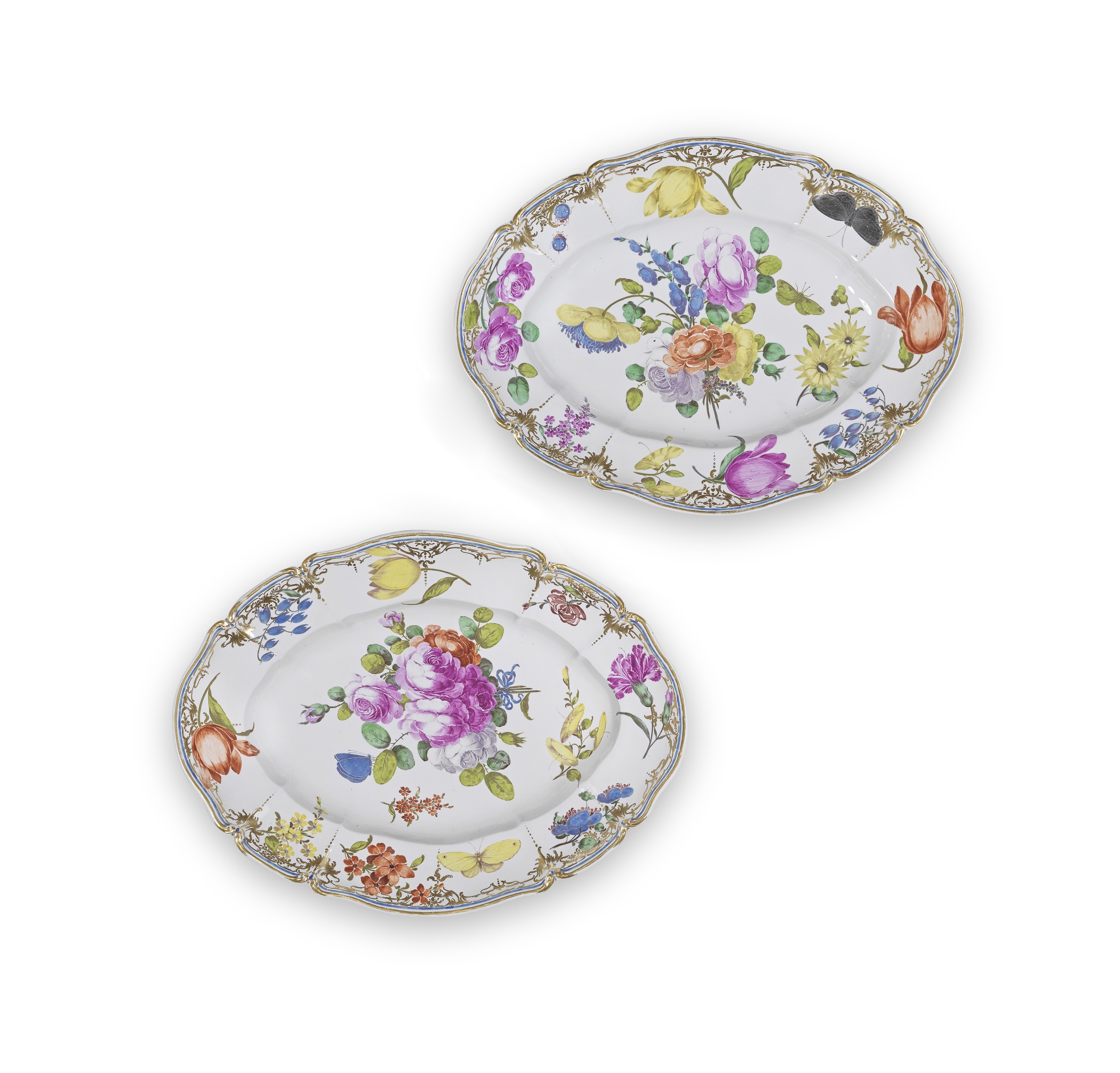 A pair of Nymphenburg oval dishes from the 'Hofservice', circa 1760-65