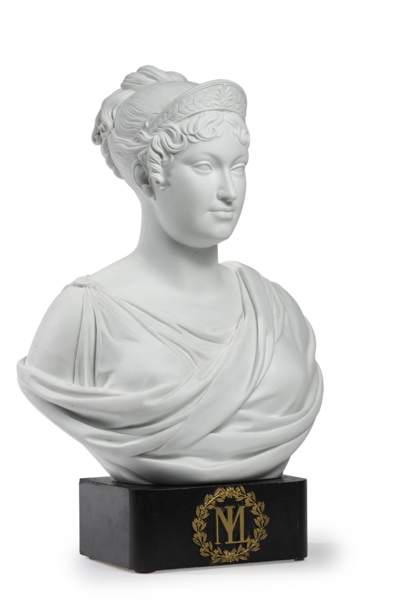 A very rare S&#232;vres biscuit porcelain bust of Empress Marie Louise, the second wife of Napole... - Bild 2 aus 5