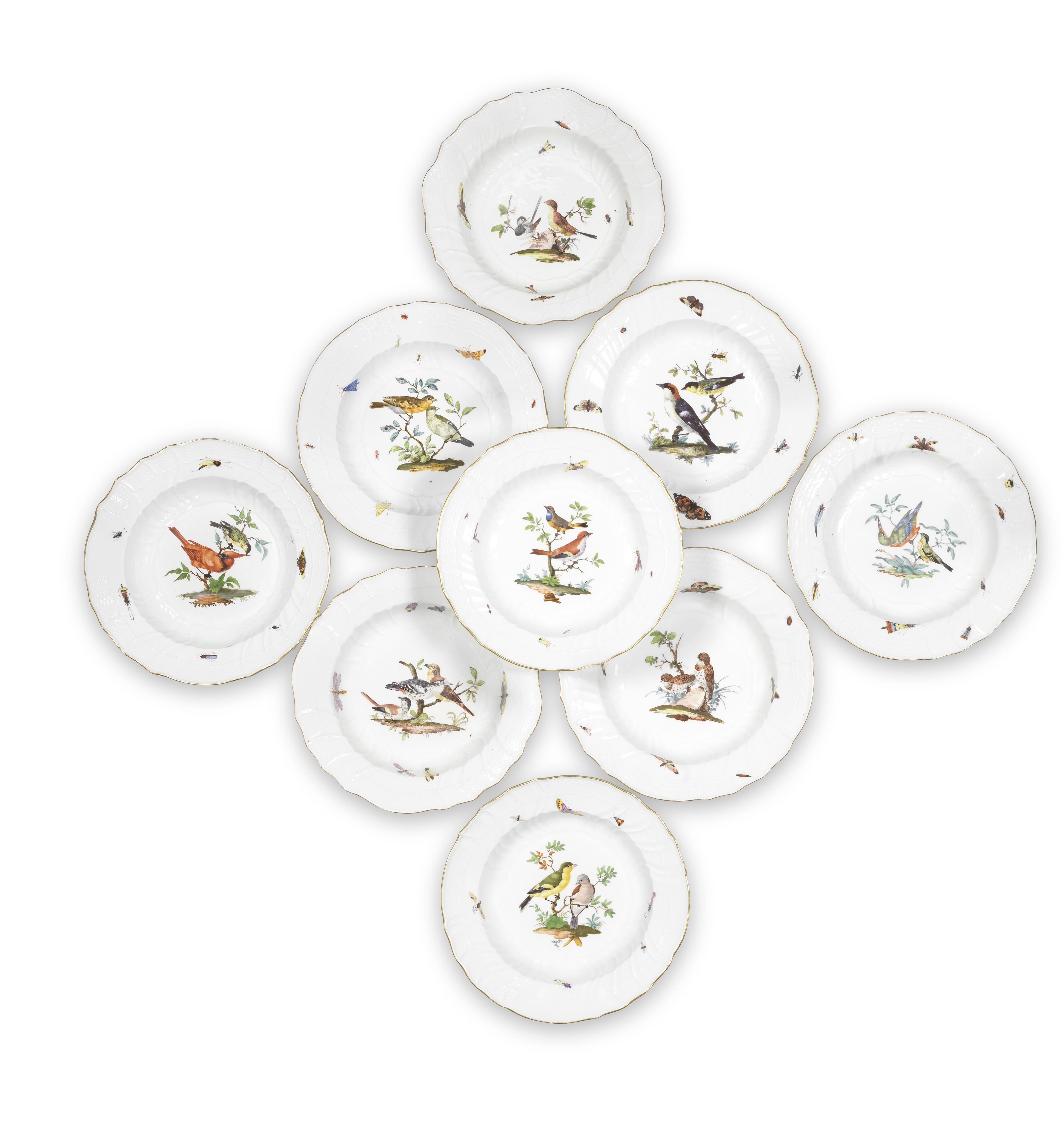 A composite Meissen part table service, third quarter 18th century