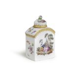 A Meissen rectangular tea canister and cover, circa 1763-74