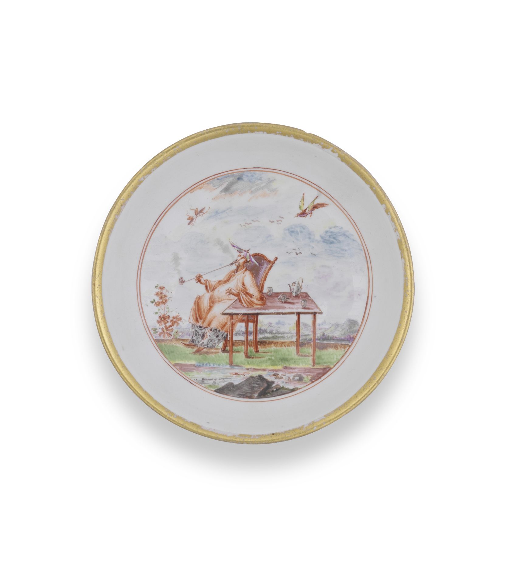 An early Meissen saucer, circa 1723