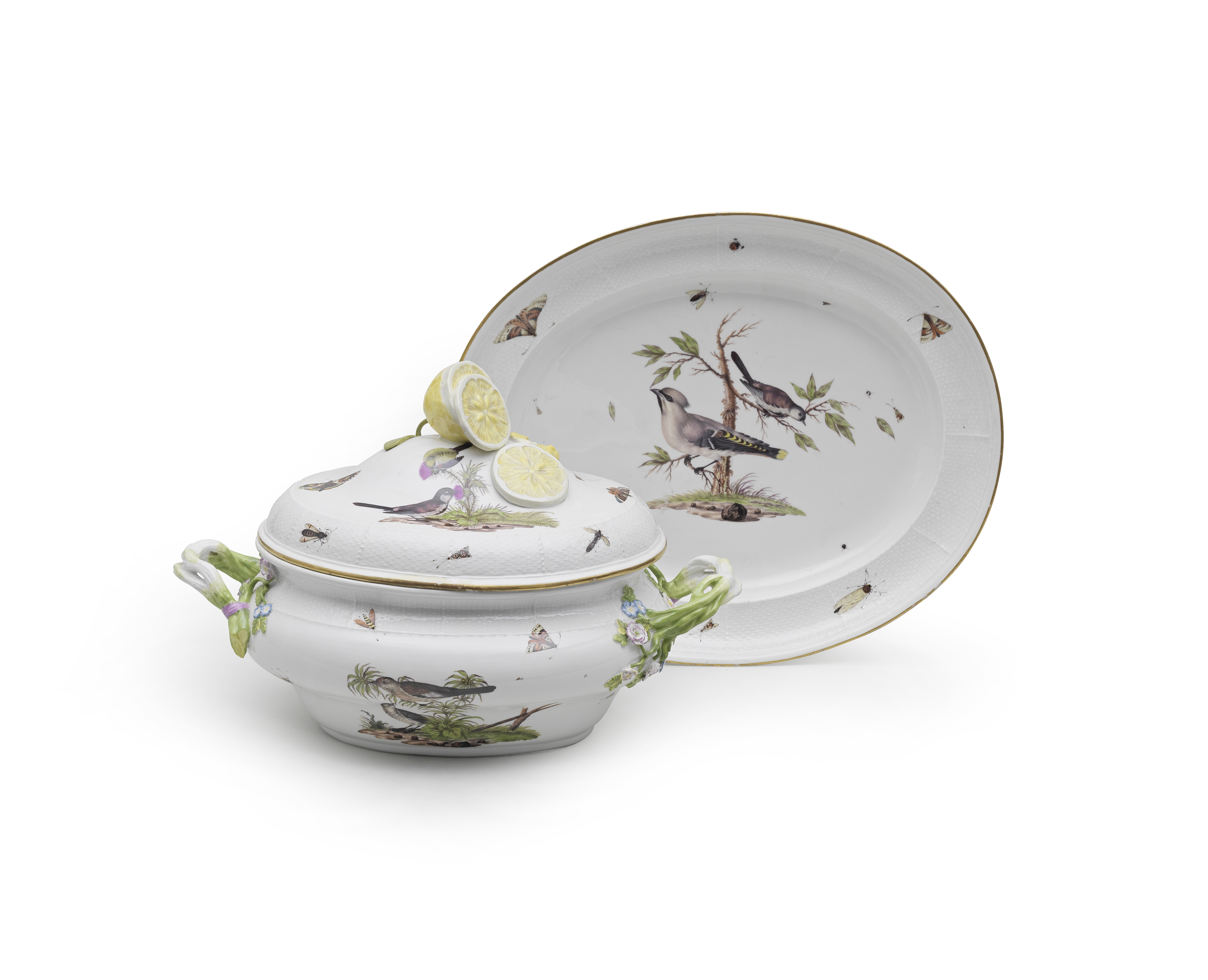 A Meissen oval tureen, cover and stand, circa 1750-60