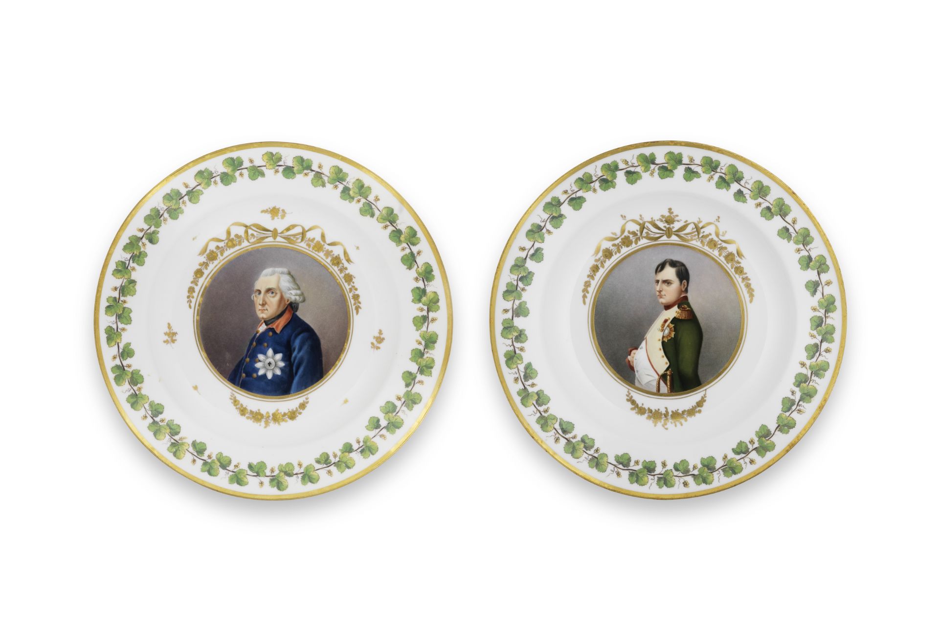 Two Meissen portrait plates, second half 19th century