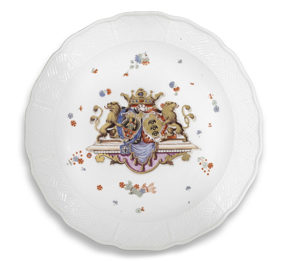 A rare Meissen large dish from the Sulkowski Service, circa 1735-38 - Image 2 of 2