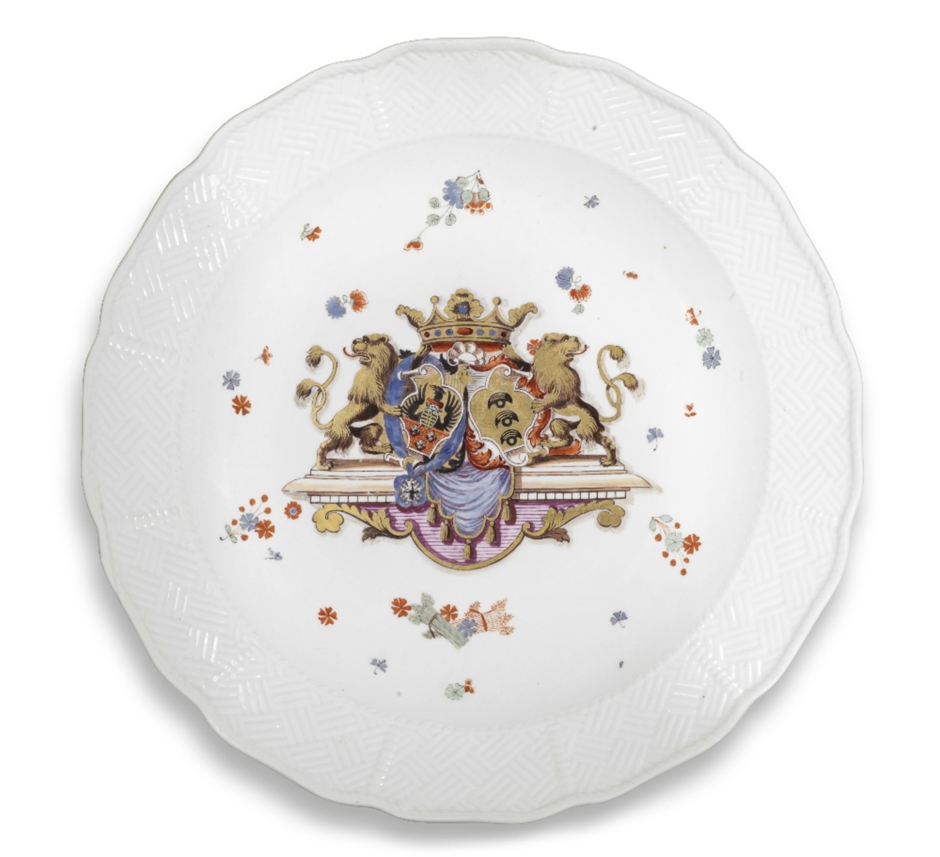 A rare Meissen large dish from the Sulkowski Service, circa 1735-38 - Image 2 of 2