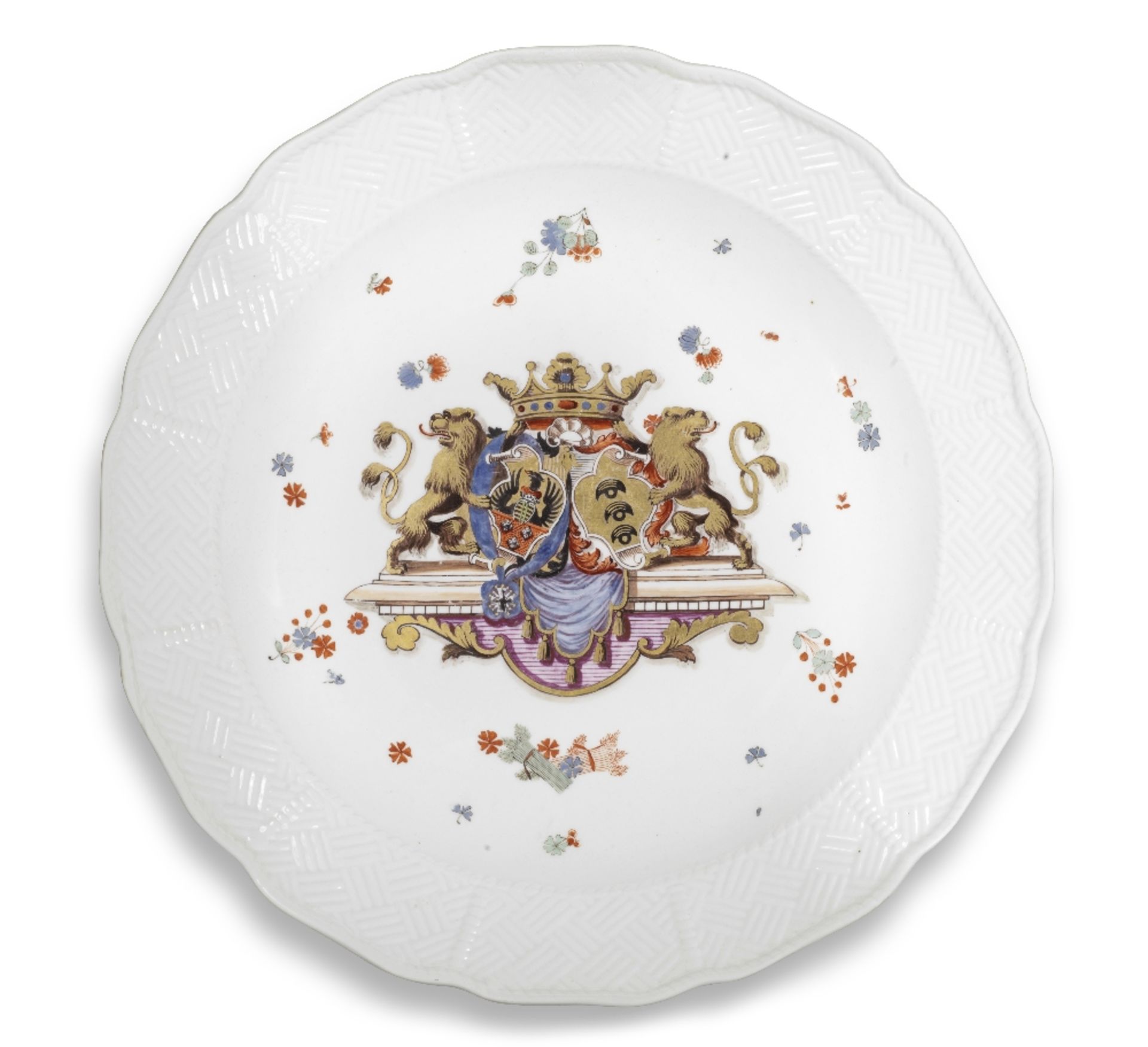 A rare Meissen large dish from the Sulkowski Service, circa 1735-38 - Bild 2 aus 2