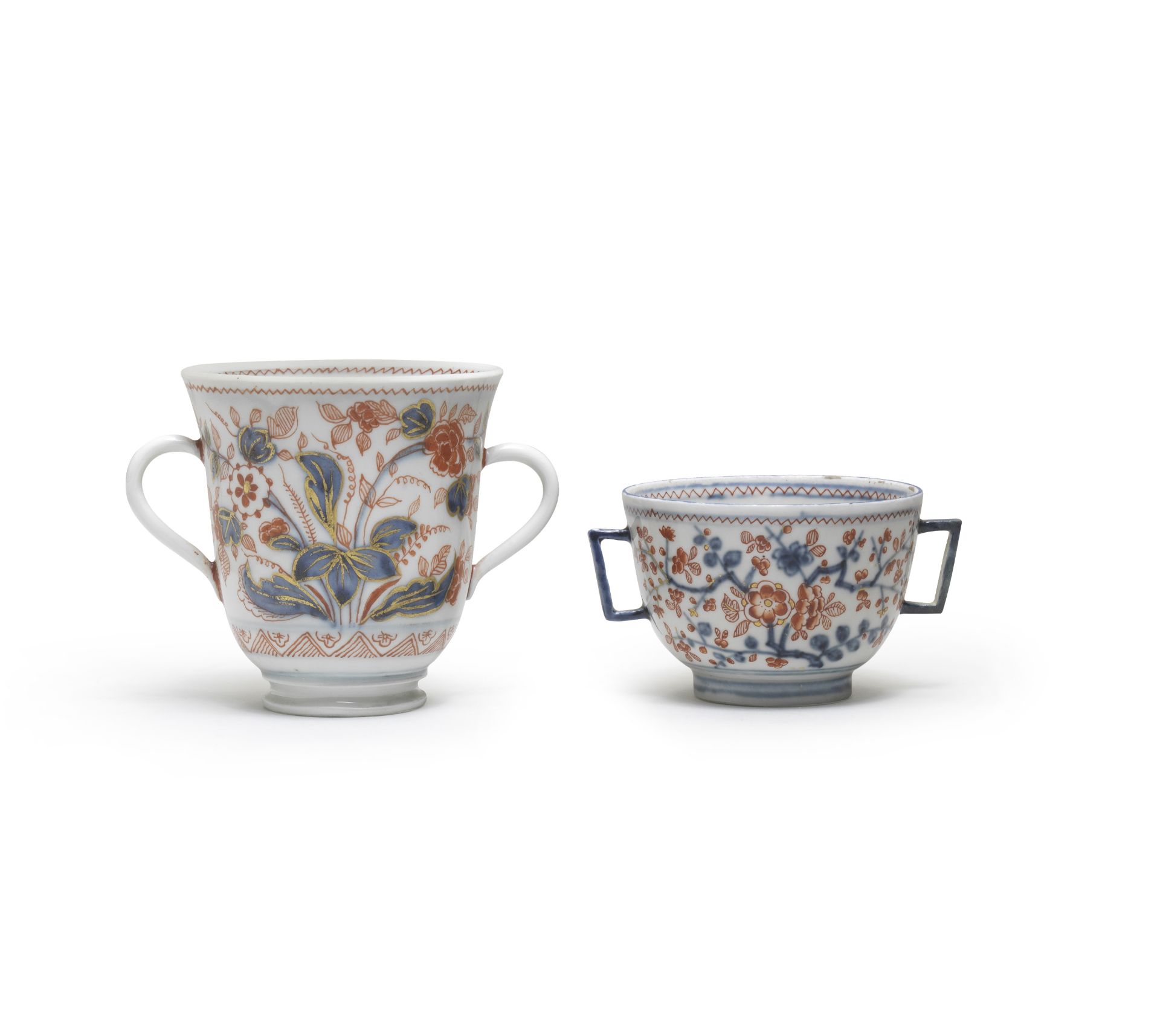 Two Du Paquier two-handled beakers, circa 1725-30