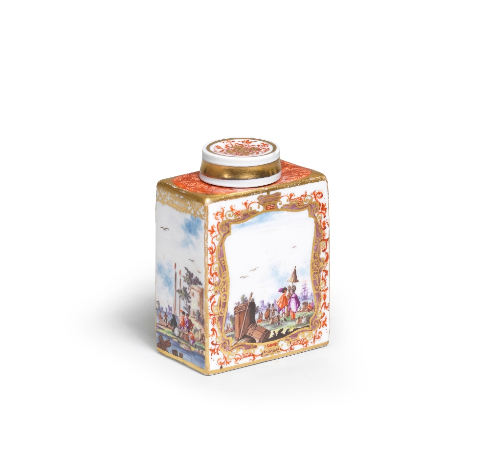 A Meissen rectangular tea canister and cover, circa 1735-40 - Image 2 of 2