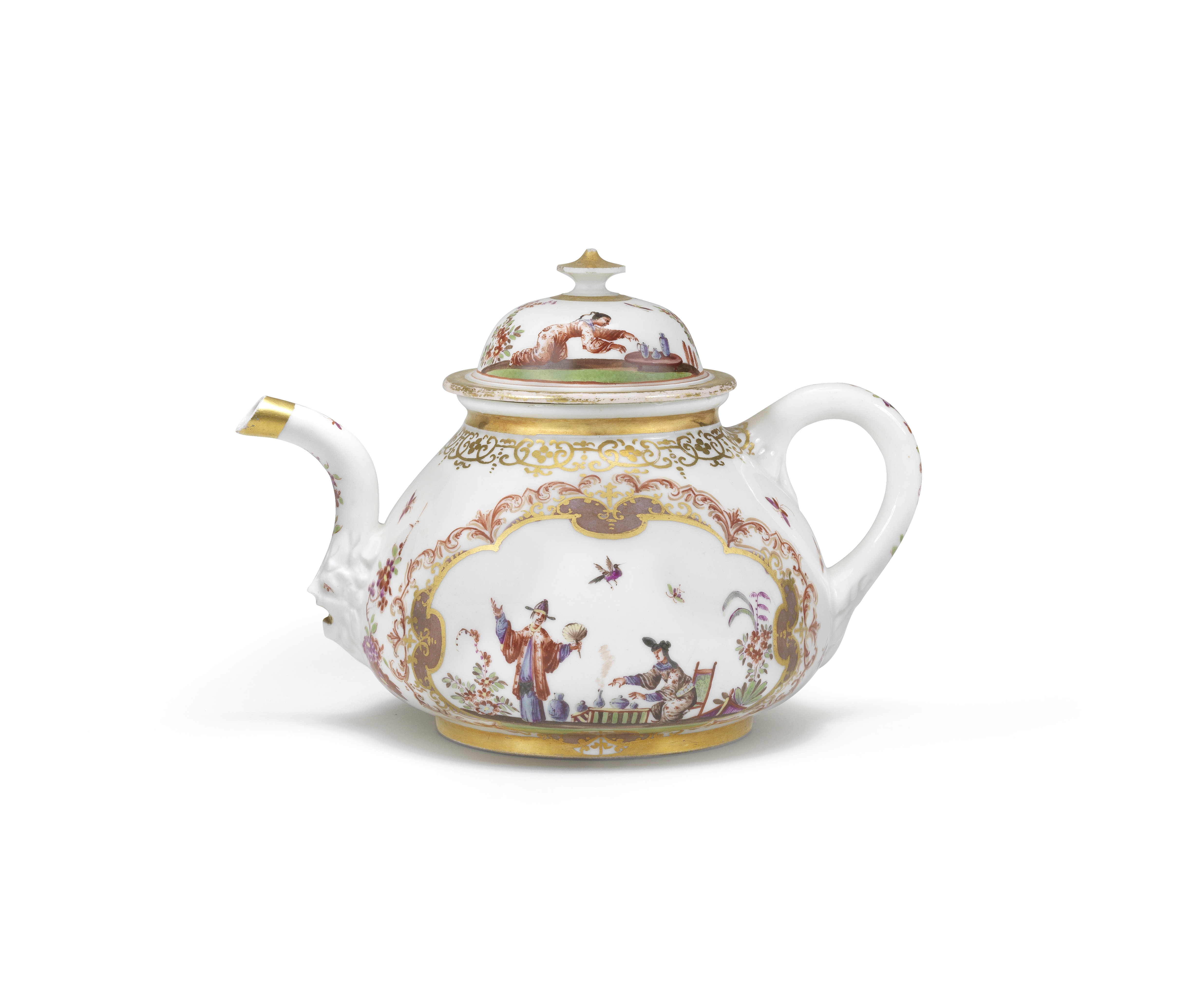 A Meissen teapot and cover, circa 1723-24