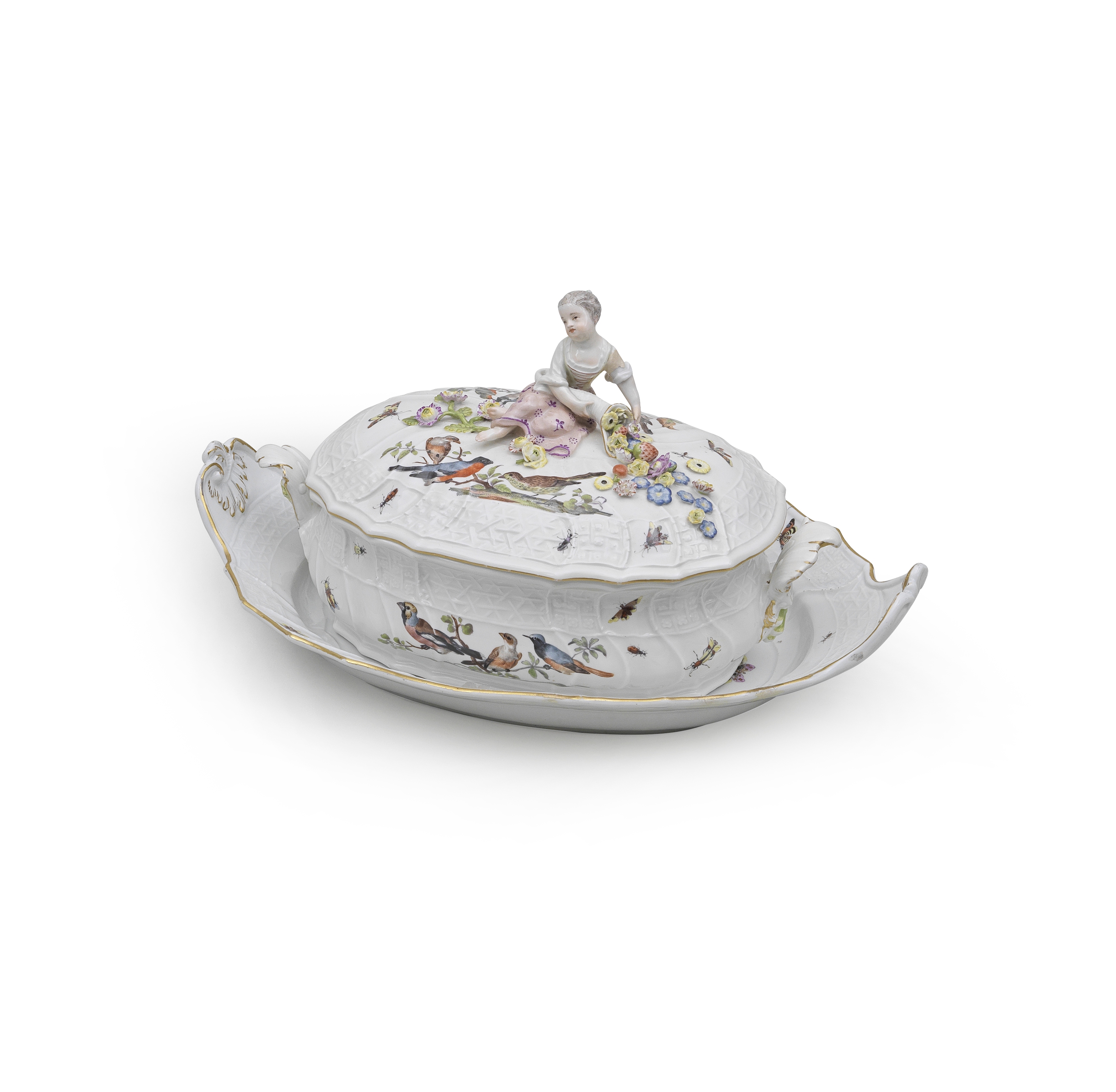 A Meissen oval tureen, cover and stand, circa 1755