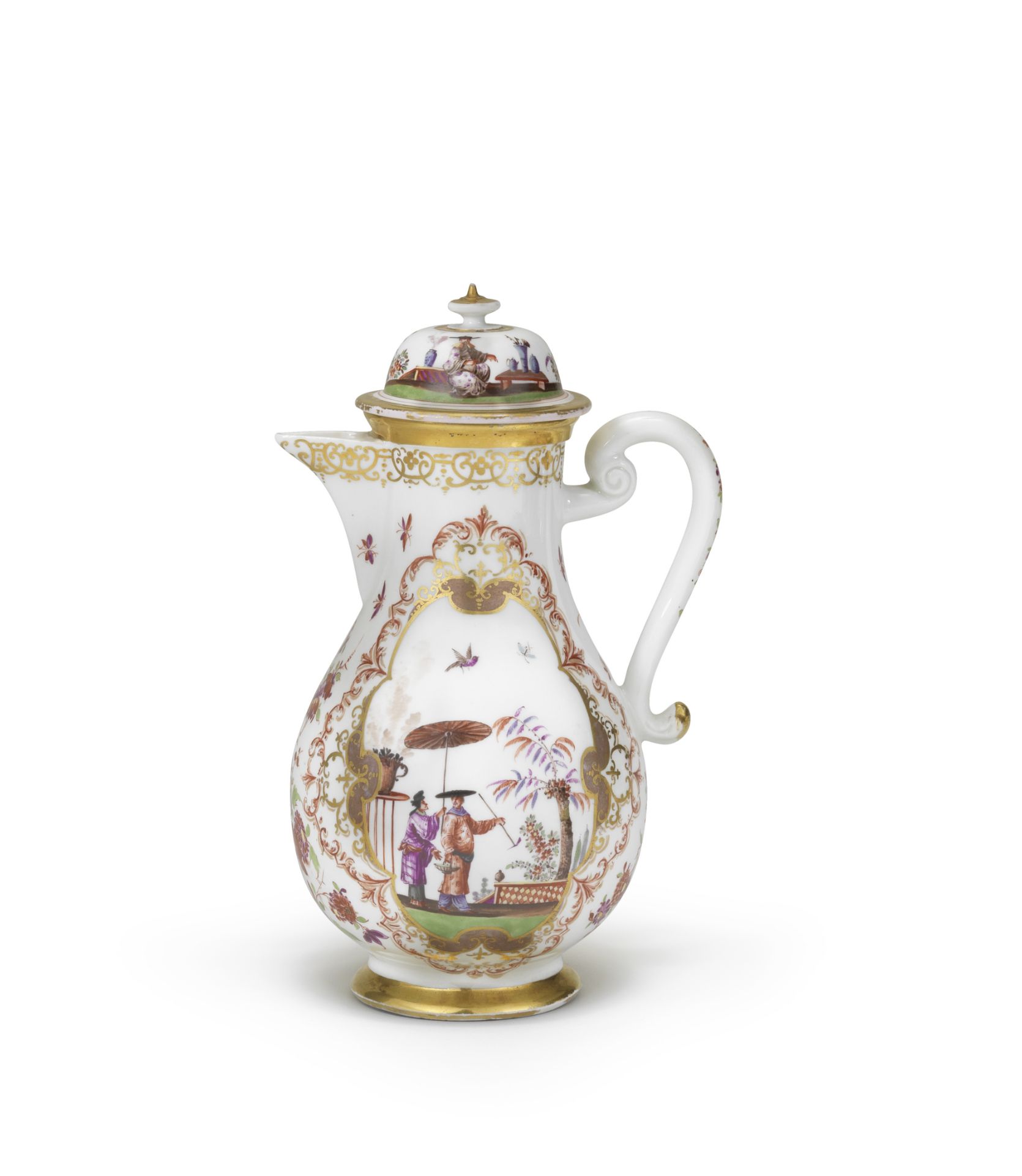 A Meissen coffee pot and cover, circa 1723-24