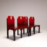 LI NAIHAN & ZHOU RUNDA Banc &#171;Lacquer Conjoint Chairs in Scarlet&#187; cr&#233;ation en 2020E...
