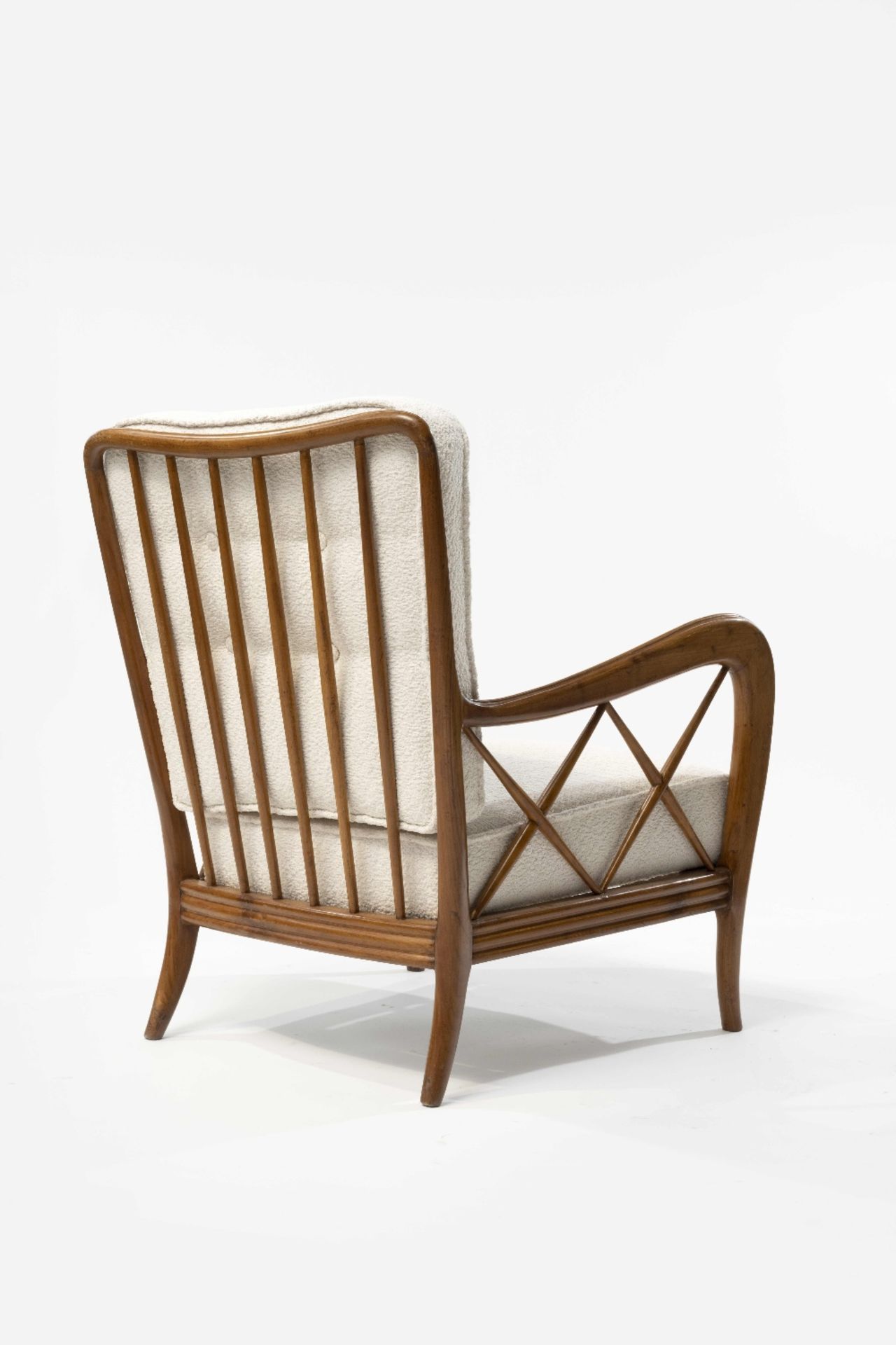 PAOLO BUFFA (attribu&#233; &#224;) Paire de fauteuils &#171;croisillons&#187;cr&#233;ation circa ... - Image 4 of 4