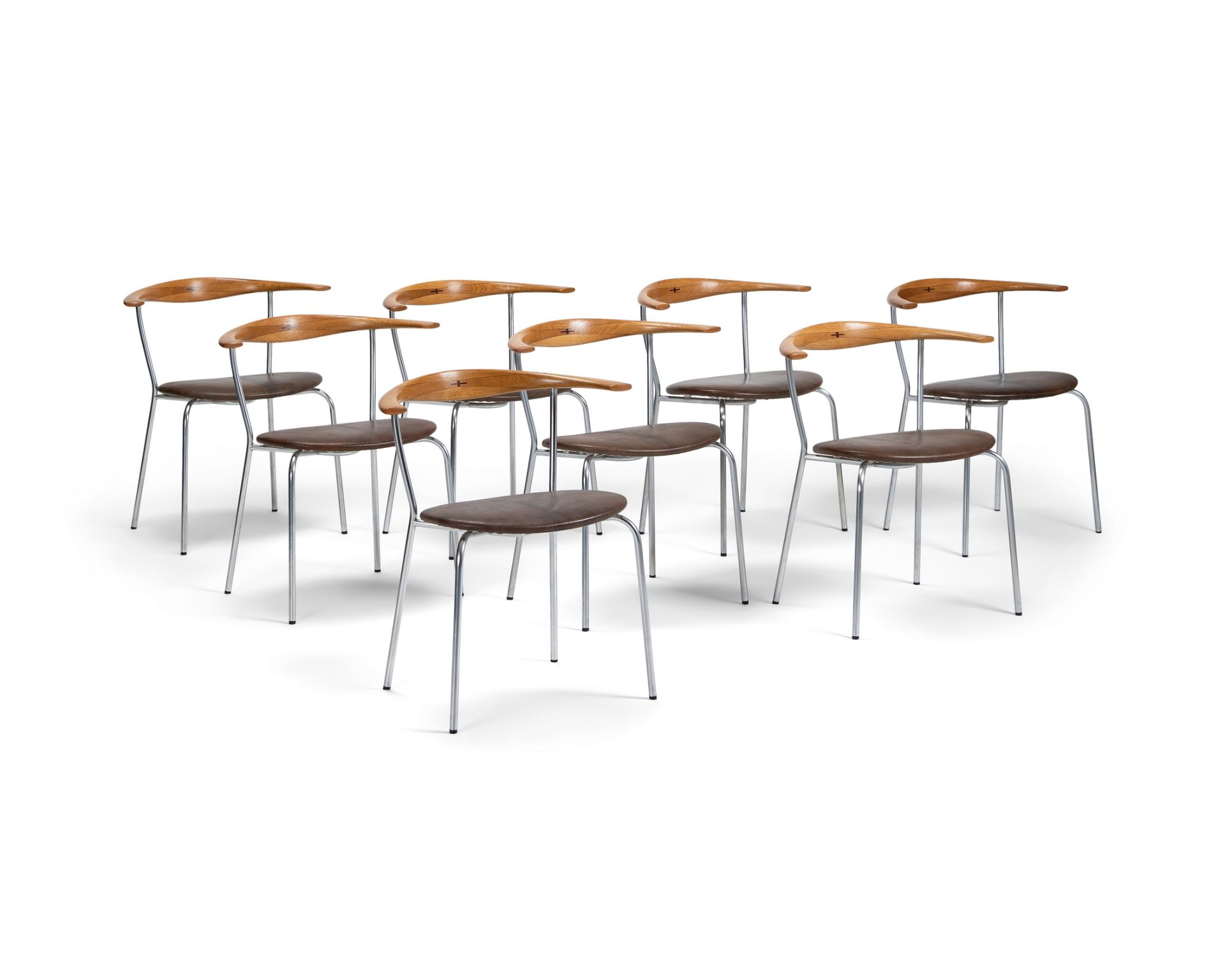 HANS J. WEGNER Suite de huit chaises mod. JH 701cr&#233;ation en 1965Production Johannes Hansen,...