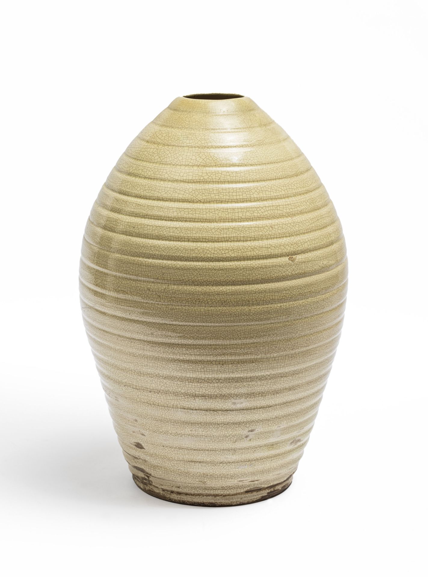 JEAN BESNARD Vase ovo&#239;de cr&#233;ation vers 1930Sign&#233;, en c&#233;ramique &#233;maill&#...