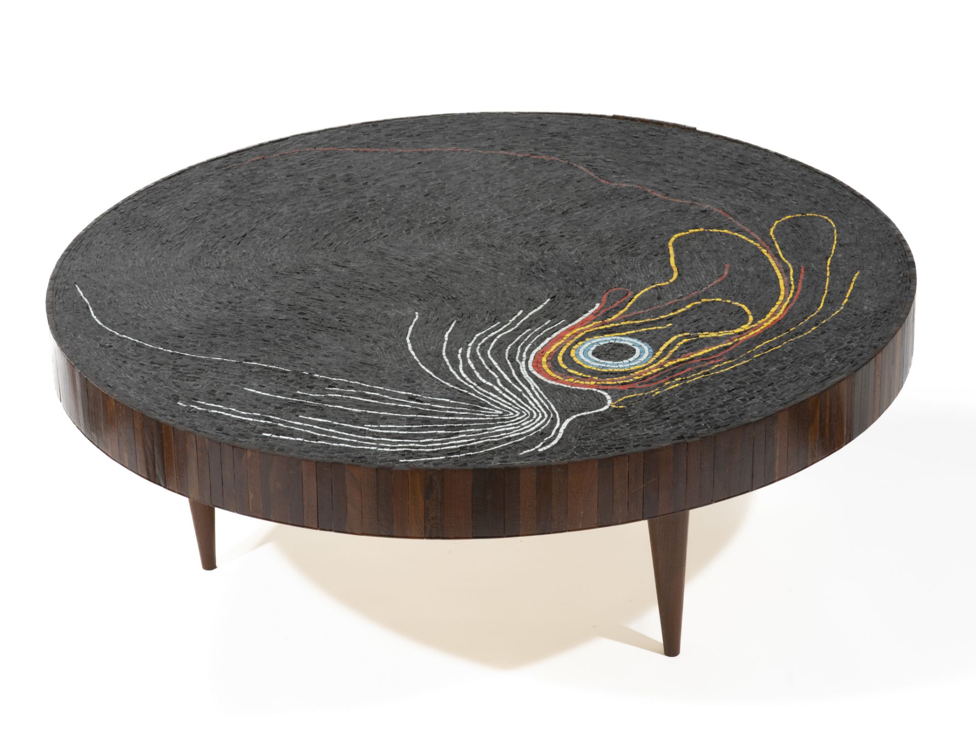 KATHARINA WELPER Table basse &#171;Mosaico&#187;cr&#233;ation en 2020Pi&#232;ce unique, en bois,...