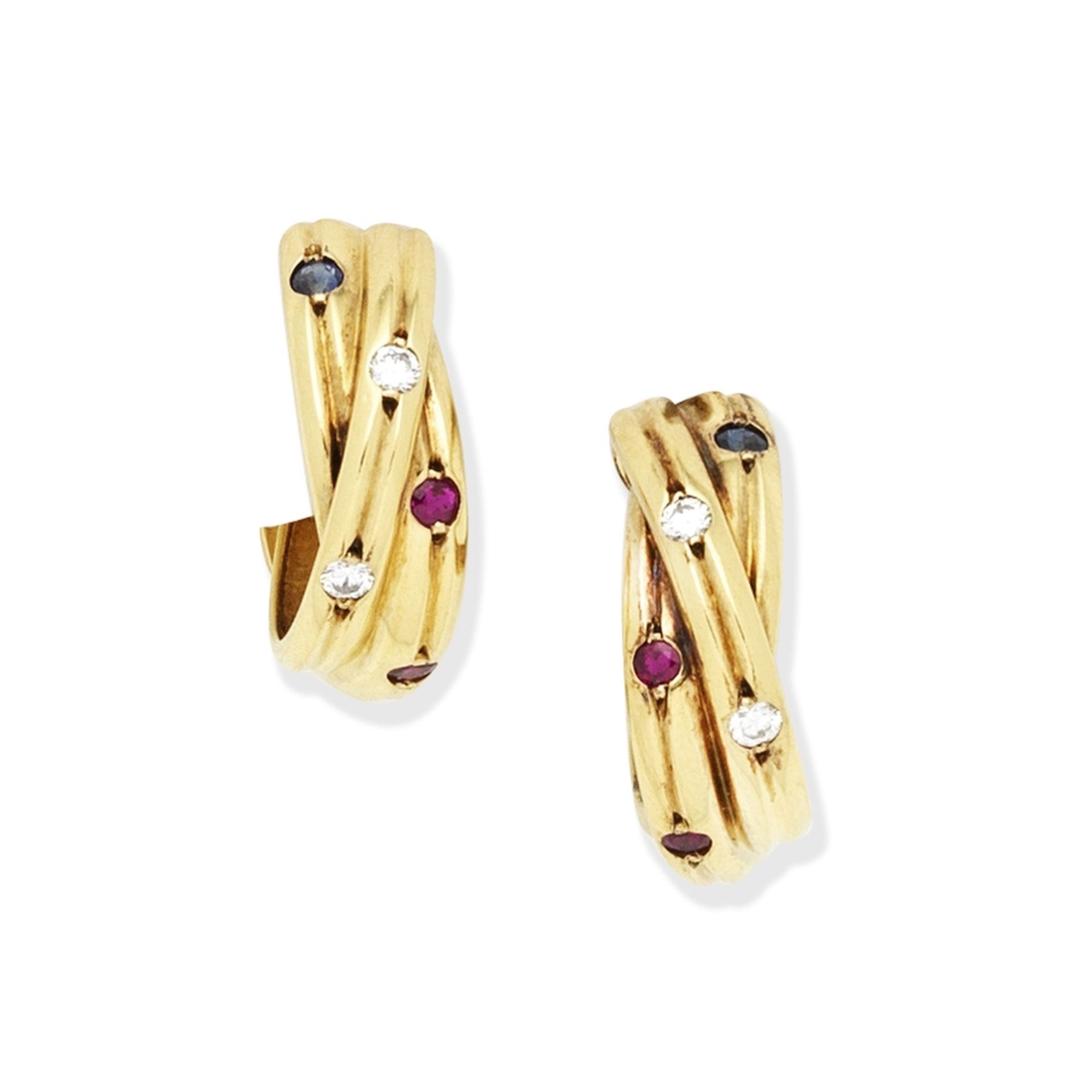 CARTIER: GEM-SET 'CONSTELLATION' EARRINGS