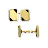 CARTIER: ENAMEL CUFFLINKS,