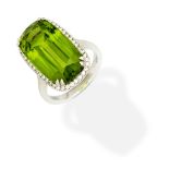 PERIDOT AND DIAMOND RING