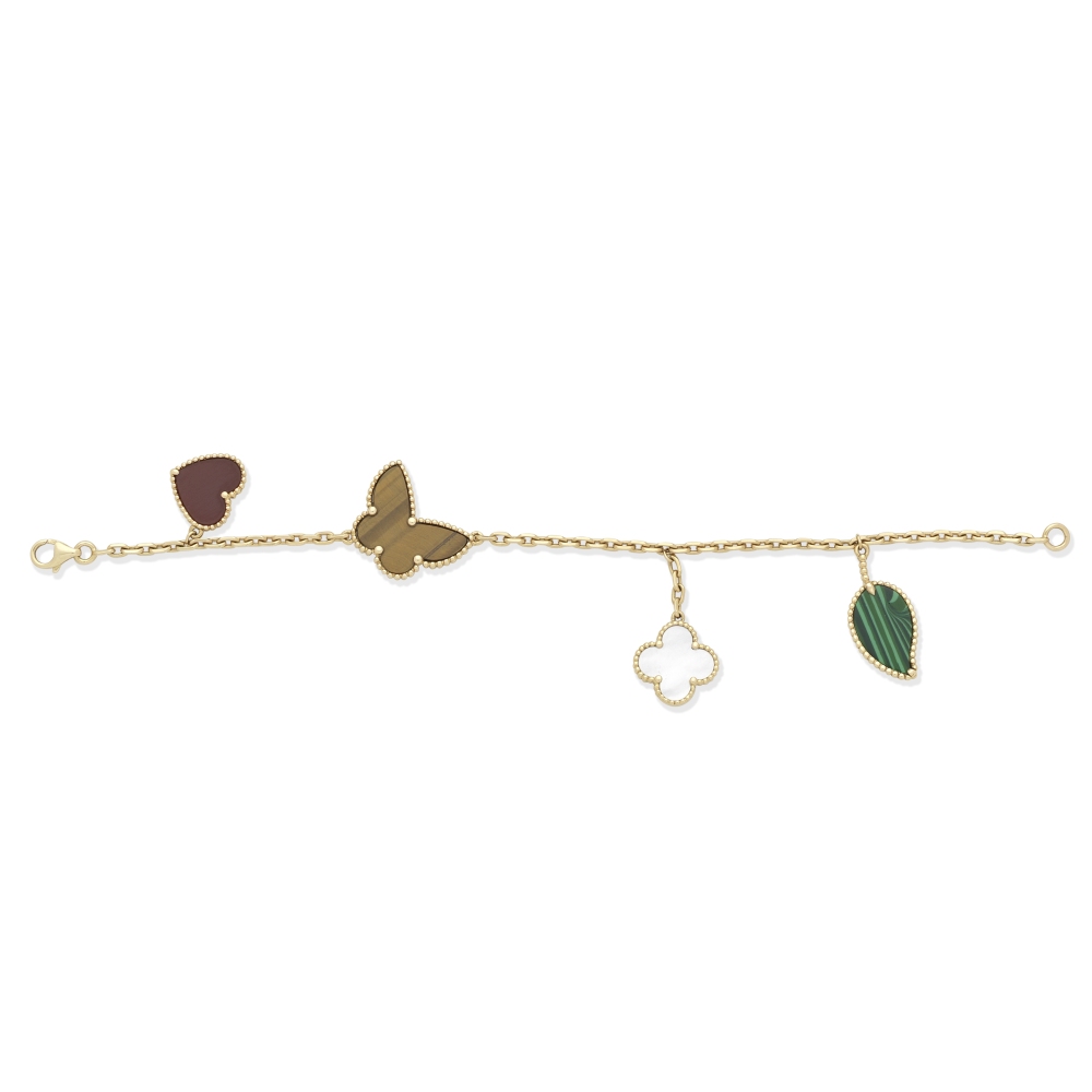 VAN CLEEF & ARPELS: GEM-SET 'LUCKY ALHAMBRA' BRACELET