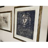 Pablo Picasso (1881-1973) Buste au Fond &#233;toil&#233; Lithograph, 1949, on cream Arches paper...