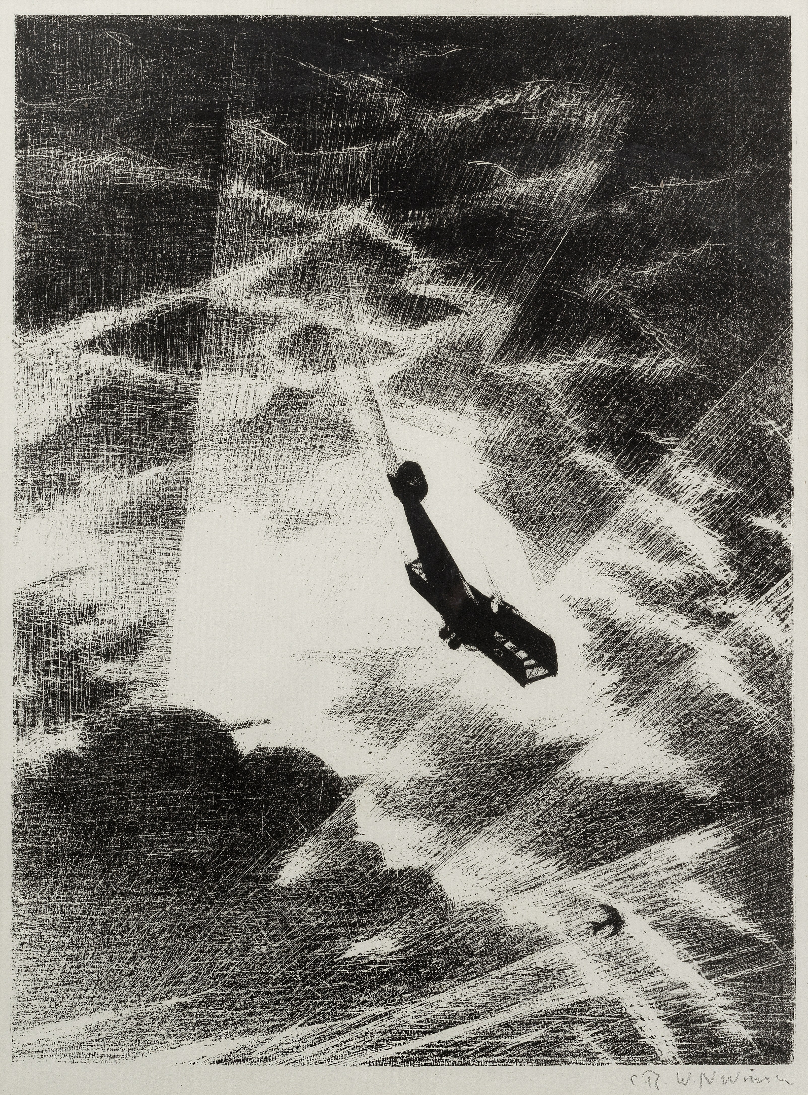 Christopher Richard Wynne Nevinson A.R.A (1889-1946) Swooping Down on a Taube Lithograph, 1917, o...