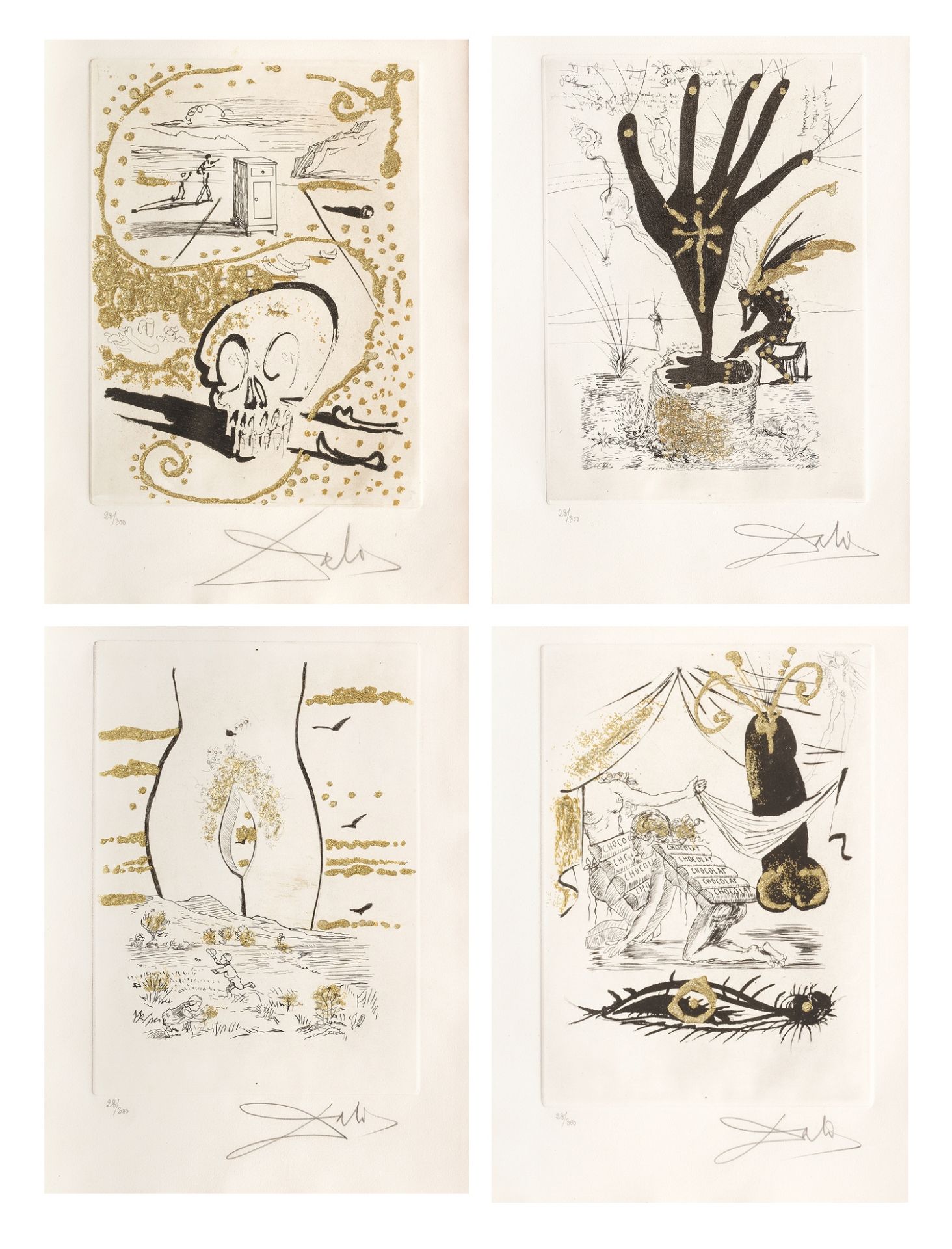 Salvador Dal&#237; (1904-1989) Les Amours Jaunes The complete set of ten drypoint etchings with g...